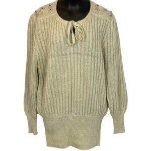 Vintage Aimilan cream pastel embellished knit sweater size M/L